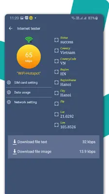 Chart signals & Net speed test android App screenshot 2